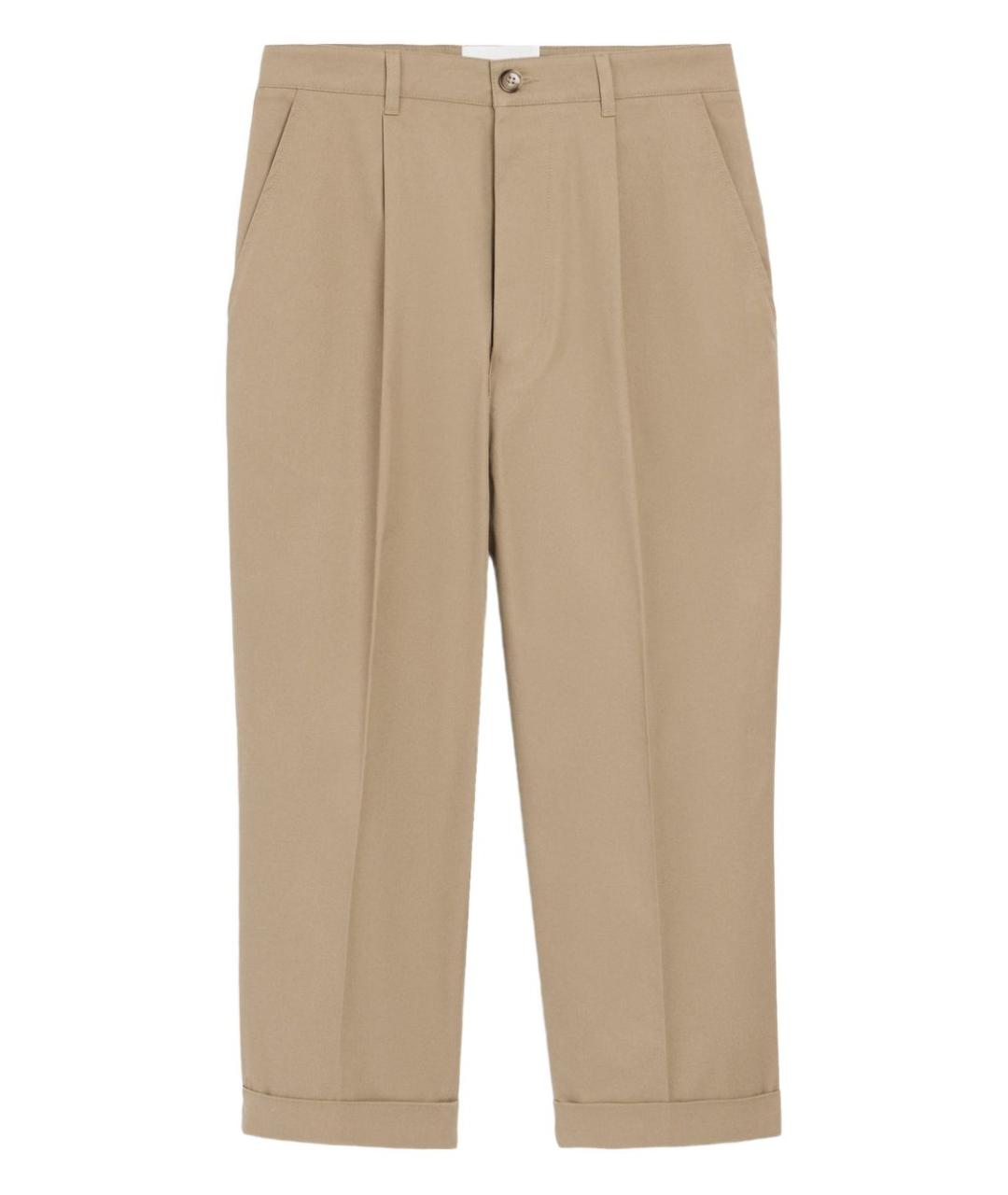 Ami Paris Бежевые полиэстеровые повседневные брюки, фото 1