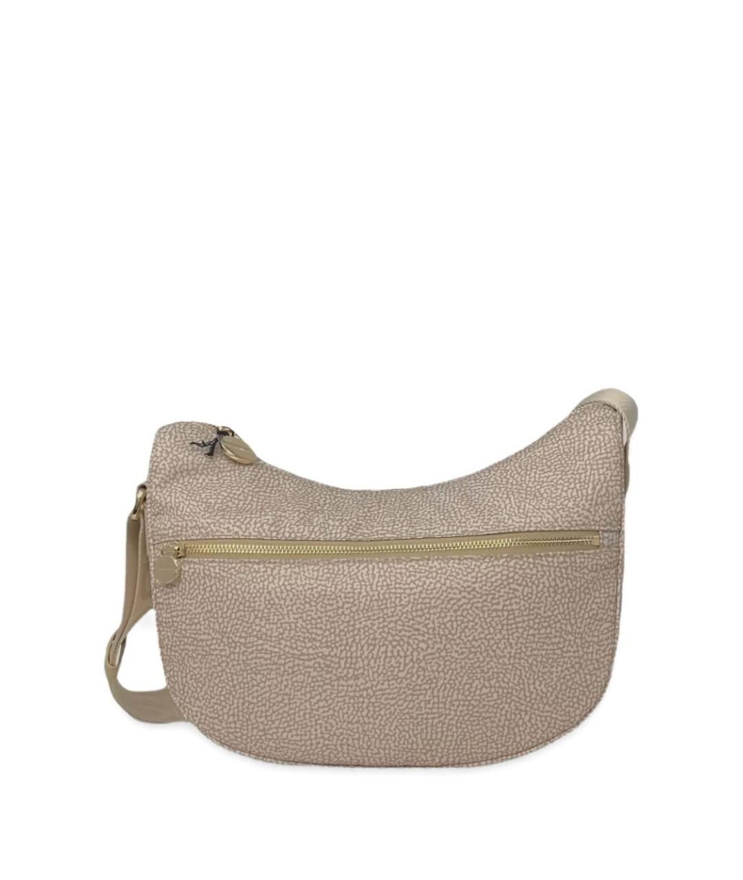 BORBONESE Бежевая сумка через плечо из искусственной кожи, фото 1