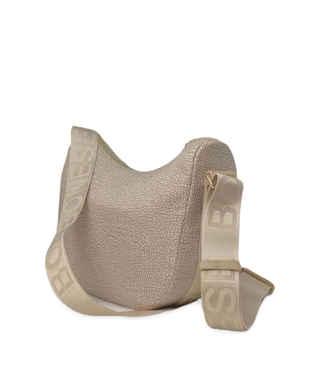 BORBONESE Бежевая сумка через плечо из искусственной кожи, фото 2