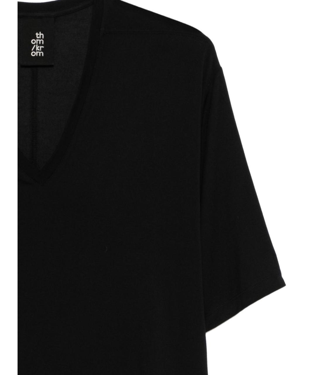 THOM KROM Черная шелковая футболка, фото 2