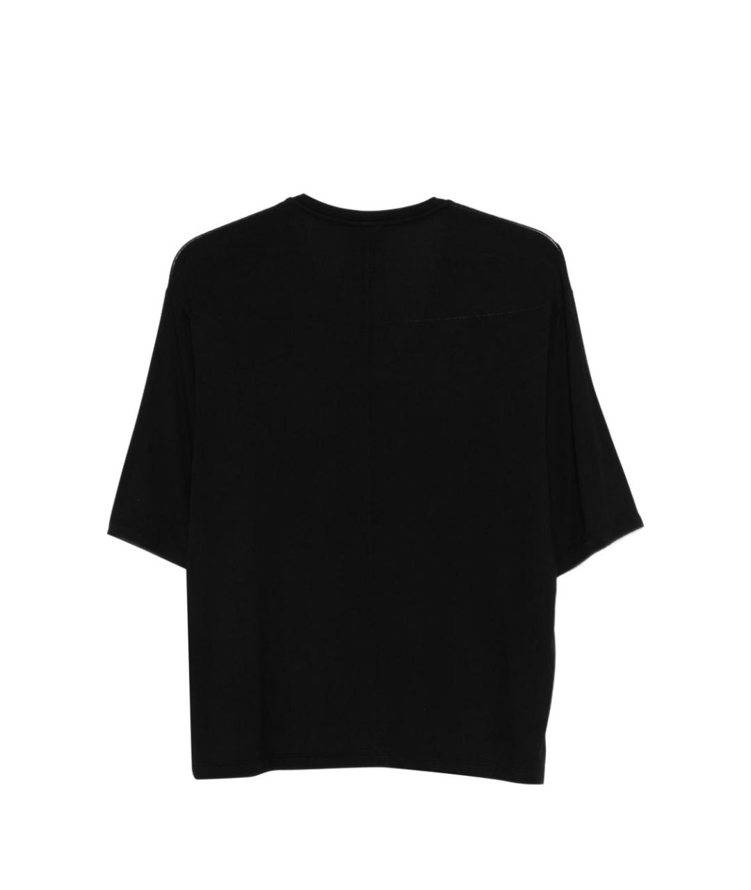 THOM KROM Черная шелковая футболка, фото 3