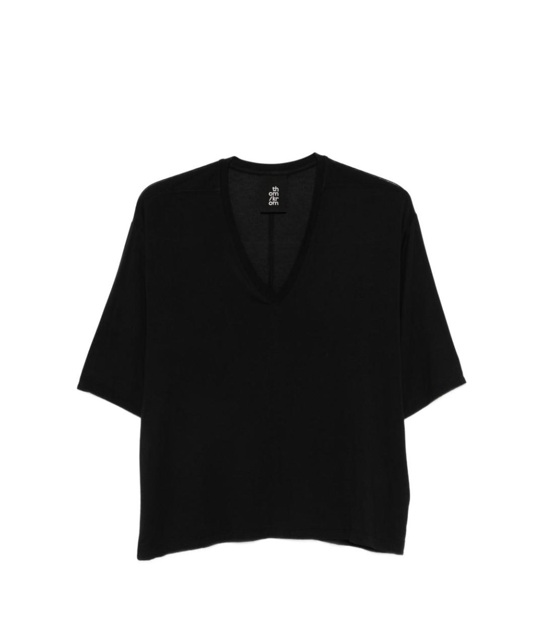 THOM KROM Черная шелковая футболка, фото 1