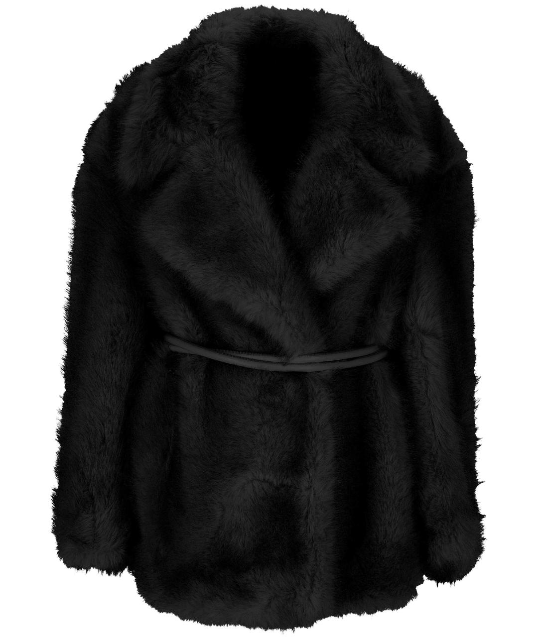 SPORTMAX Черная полиэстеровая шуба, фото 1