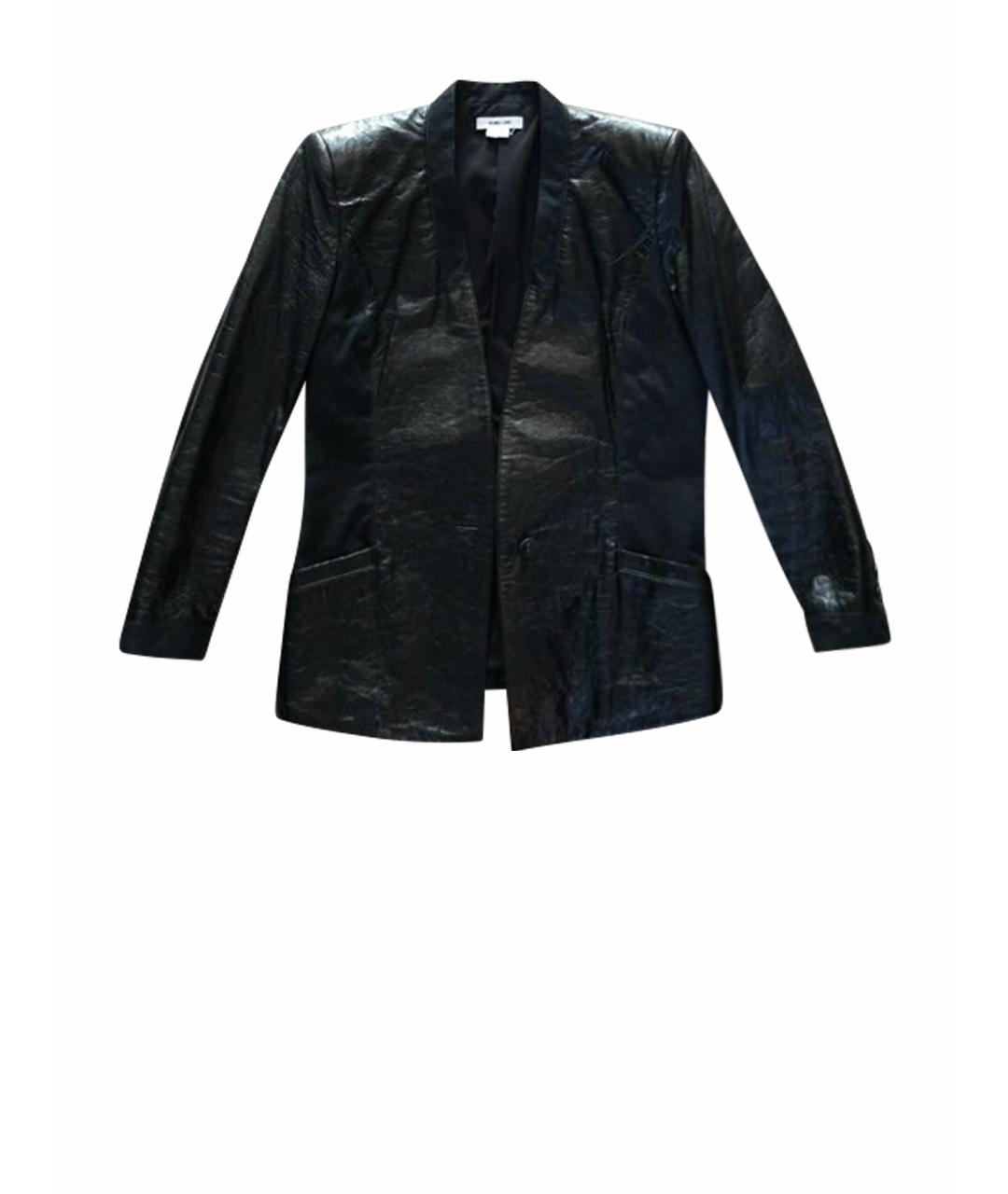 HELMUT LANG Черный кожаный жакет/пиджак, фото 9
