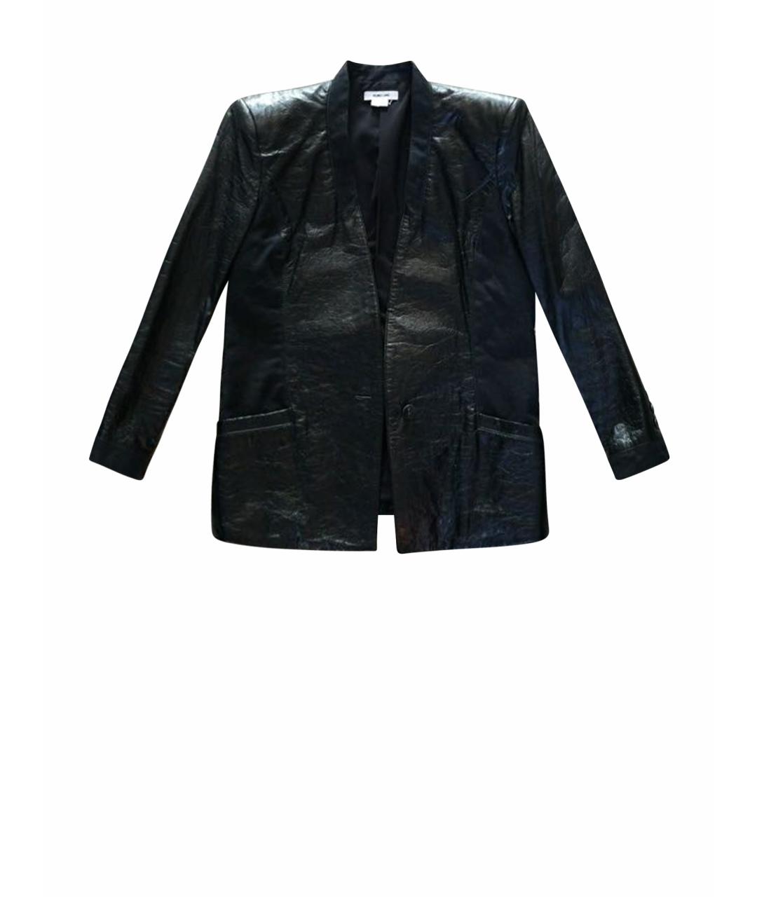 HELMUT LANG Черный кожаный жакет/пиджак, фото 1