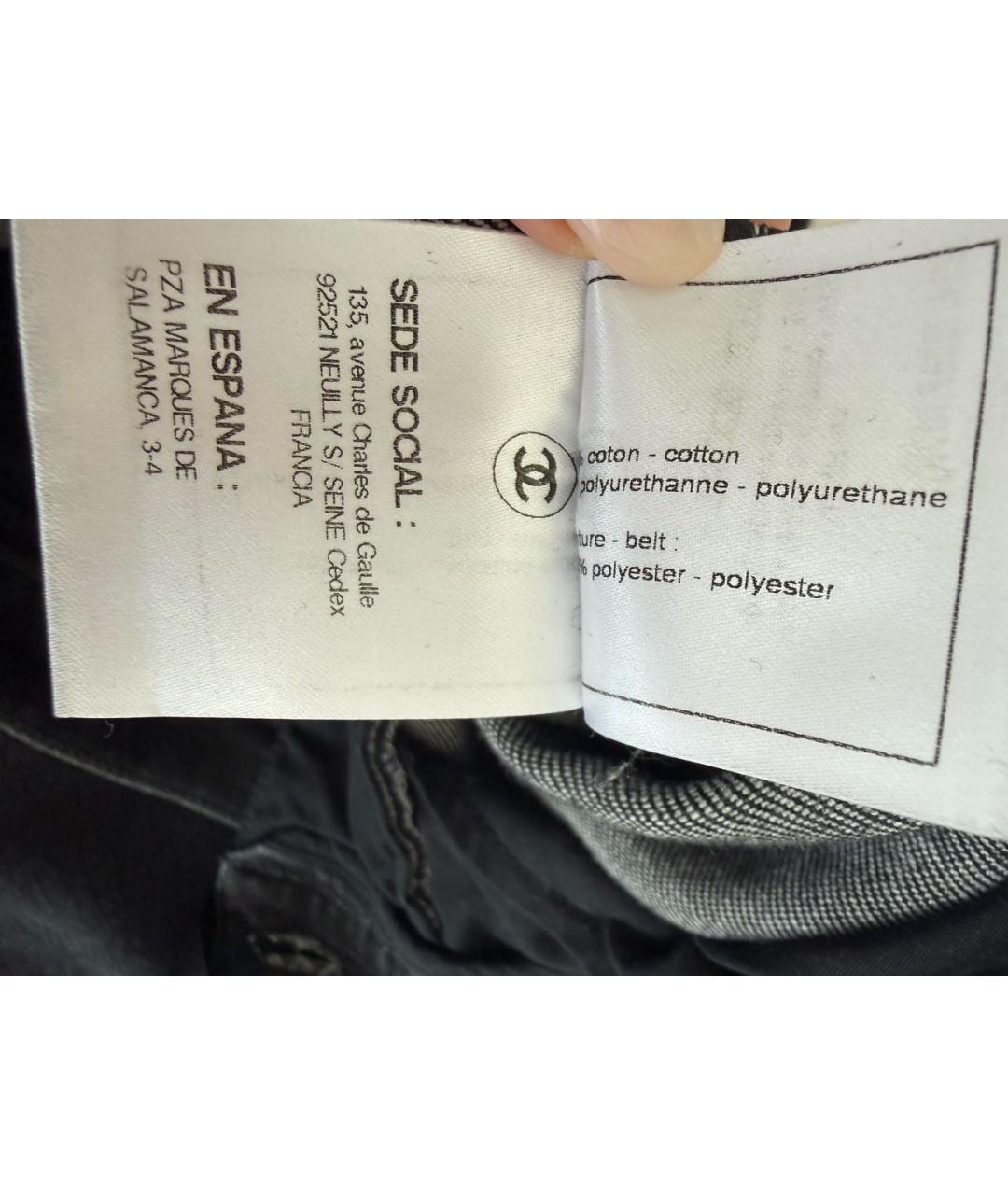 CHANEL Черные хлопковые джинсы слим, фото 8