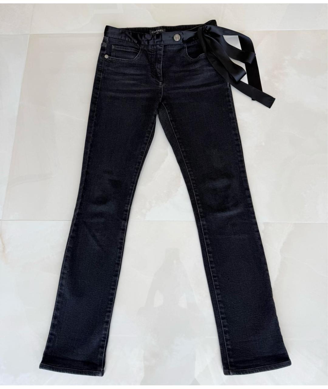 CHANEL Черные хлопковые джинсы слим, фото 9