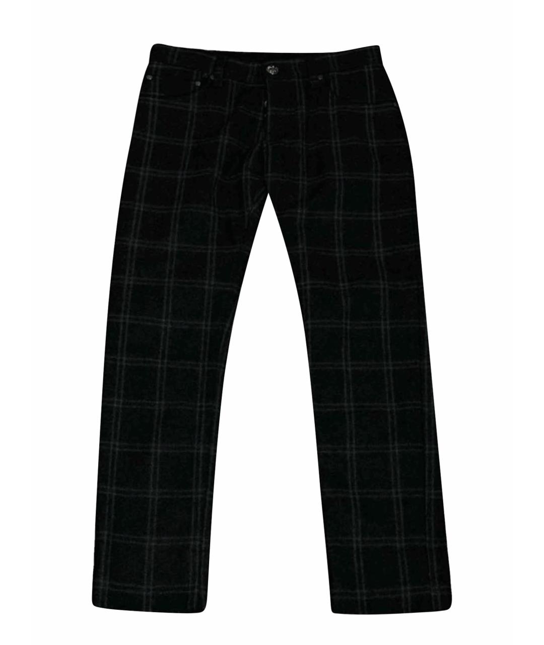 CHROME HEARTS Черные шерстяные классические брюки, фото 1