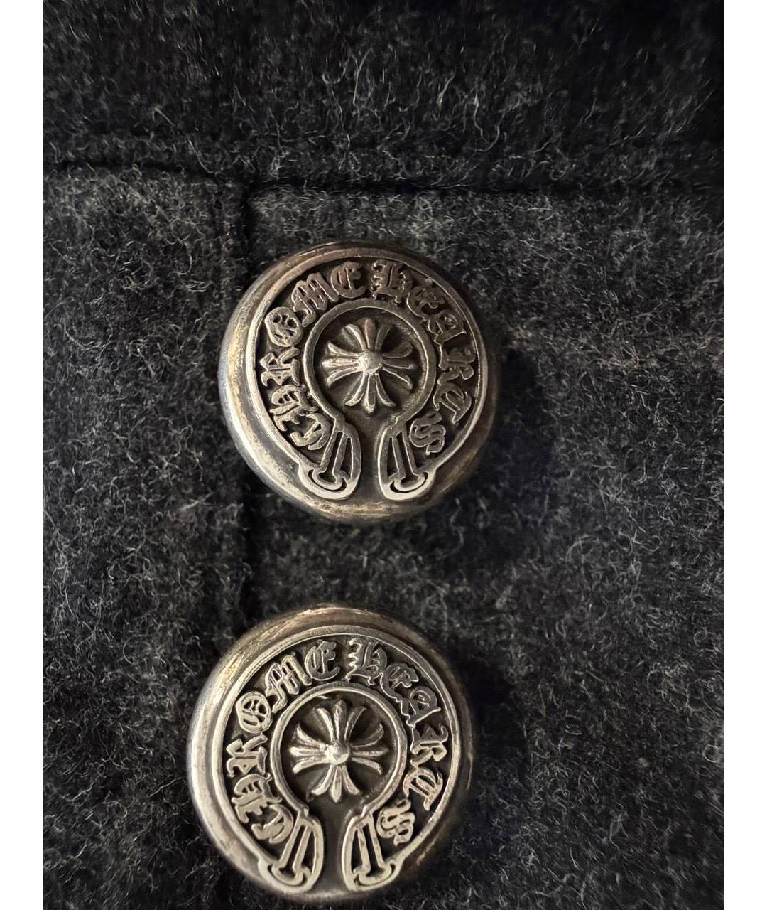 CHROME HEARTS Черные шерстяные классические брюки, фото 6