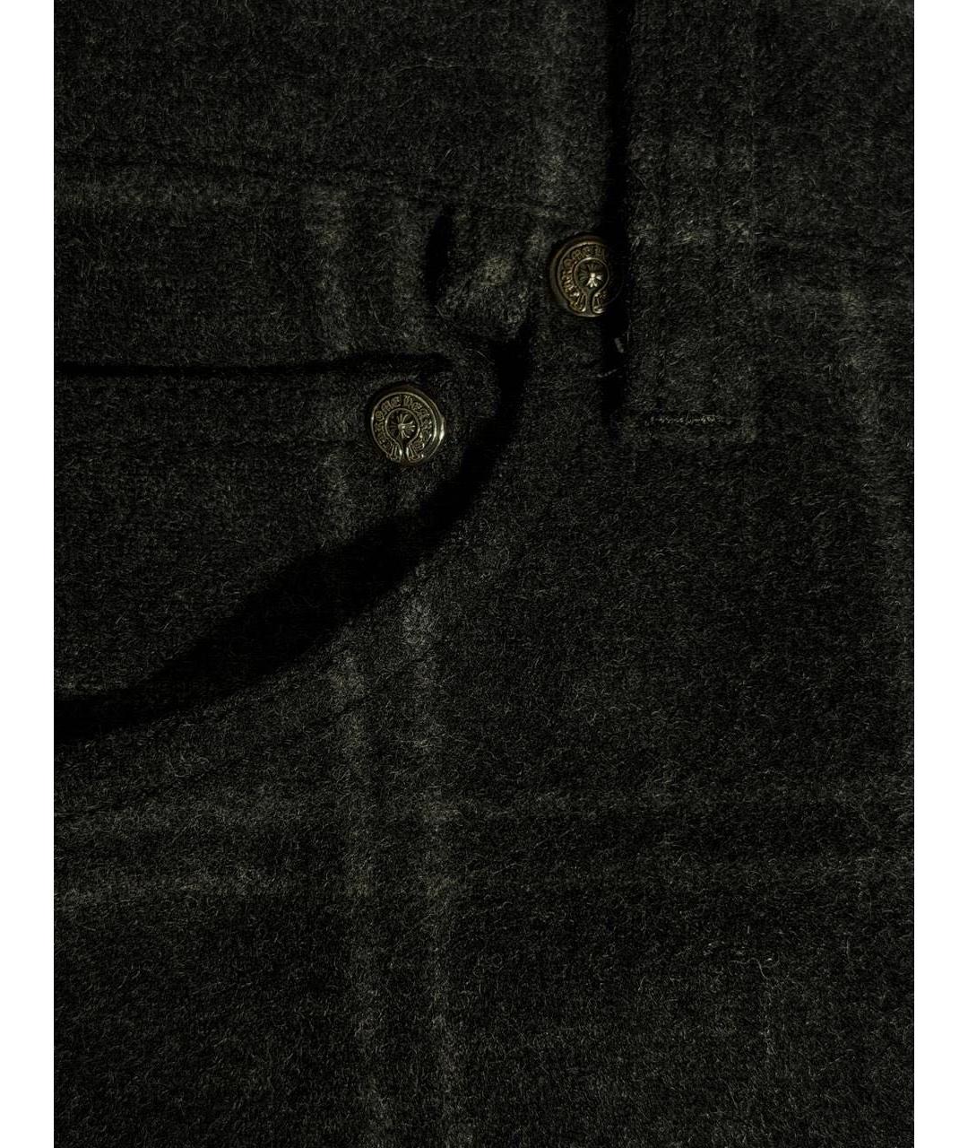 CHROME HEARTS Черные шерстяные классические брюки, фото 4