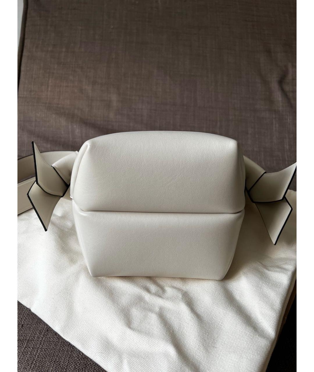 ACNE STUDIOS Белая кожаная сумка с короткими ручками, фото 5