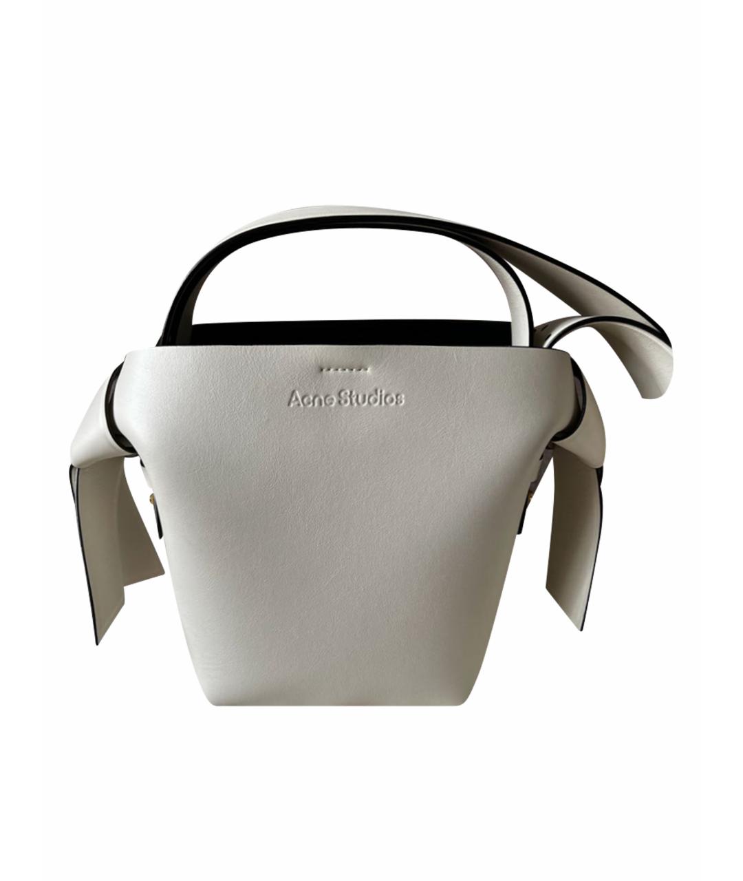 ACNE STUDIOS Белая кожаная сумка с короткими ручками, фото 1