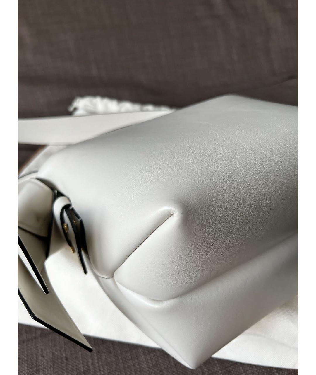 ACNE STUDIOS Белая кожаная сумка с короткими ручками, фото 8