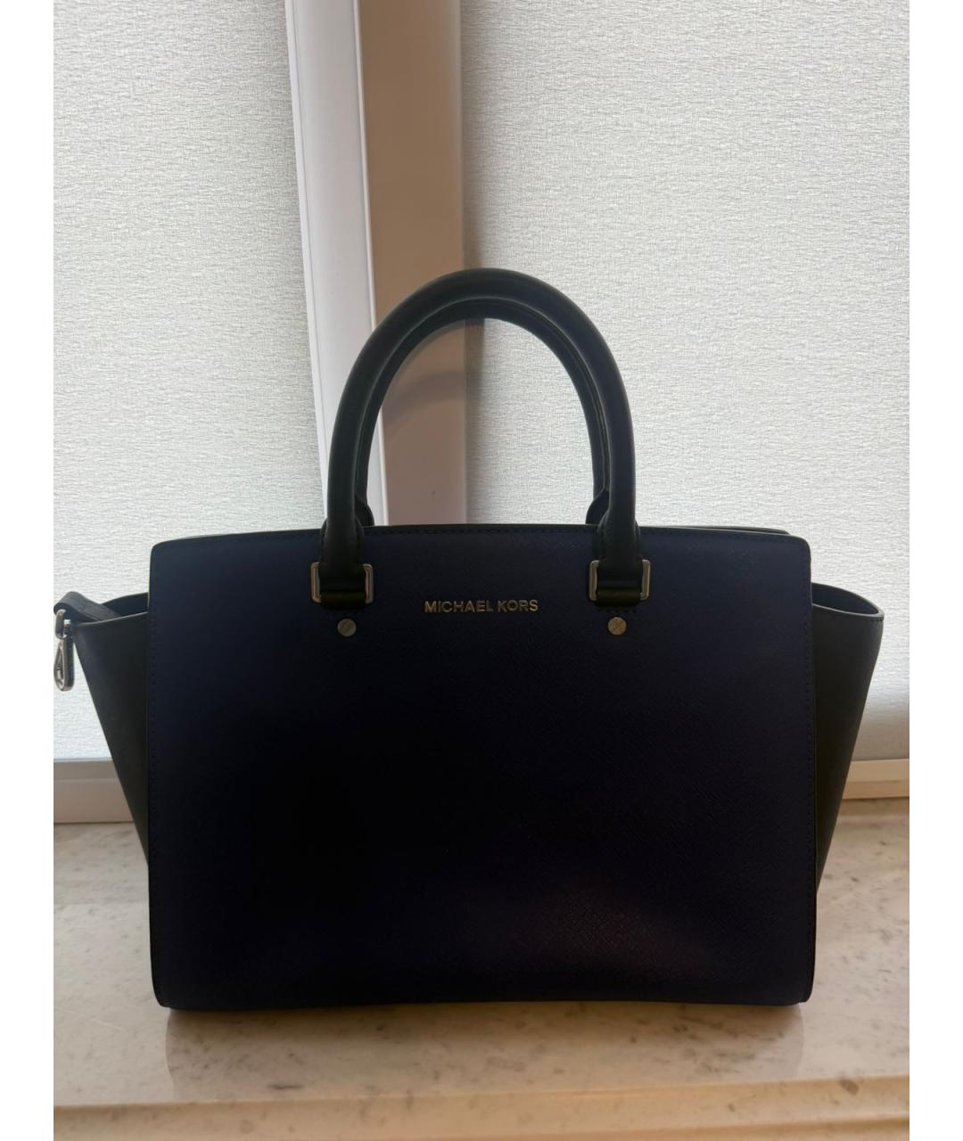 MICHAEL KORS Синяя кожаная сумка тоут, фото 3