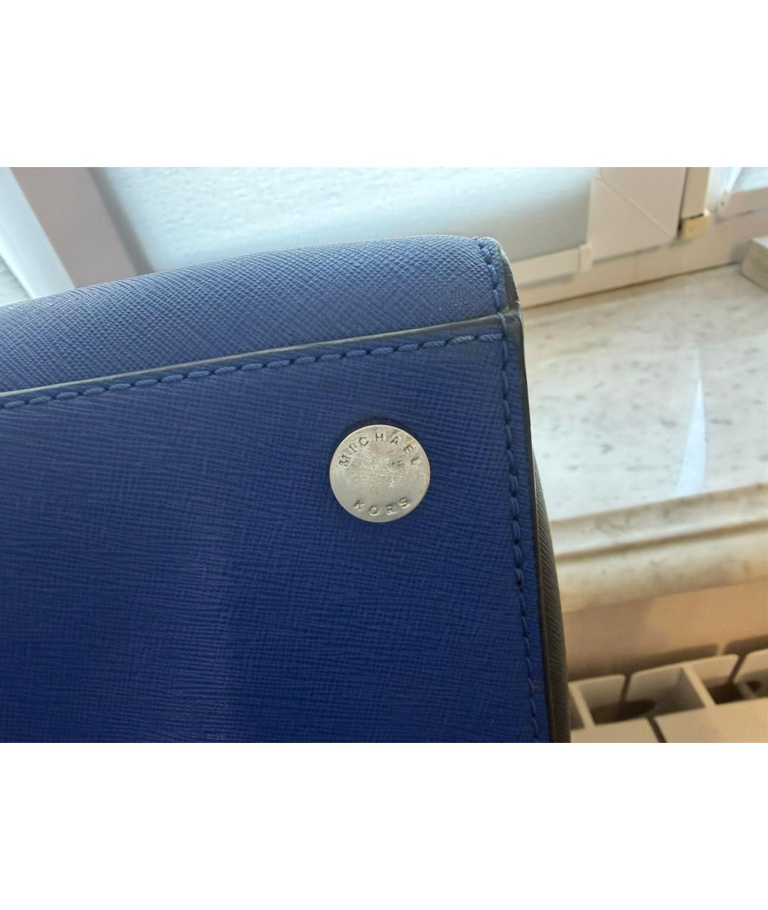 MICHAEL KORS Синяя кожаная сумка тоут, фото 4