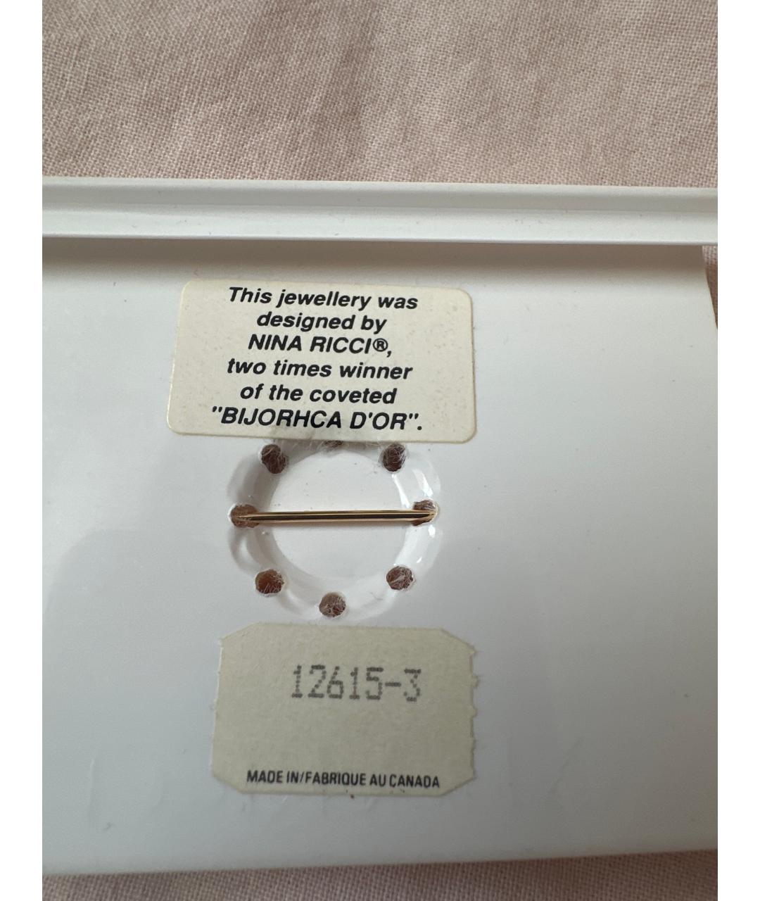 NINA RICCI Золотая позолоченная булавка / брошь, фото 2