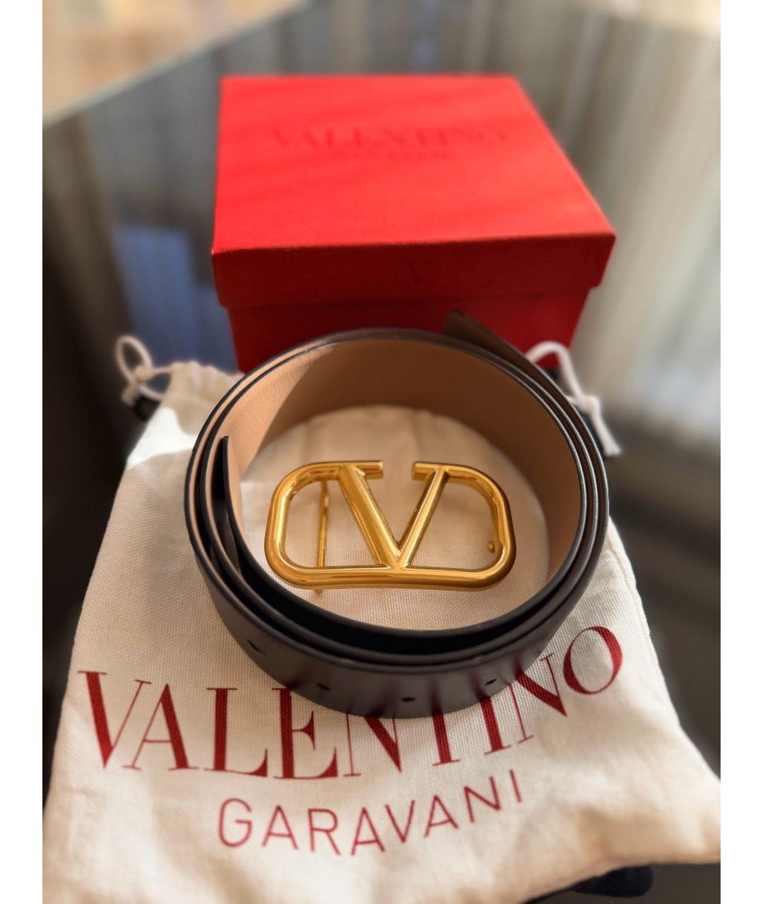 VALENTINO Черный кожаный ремень, фото 9