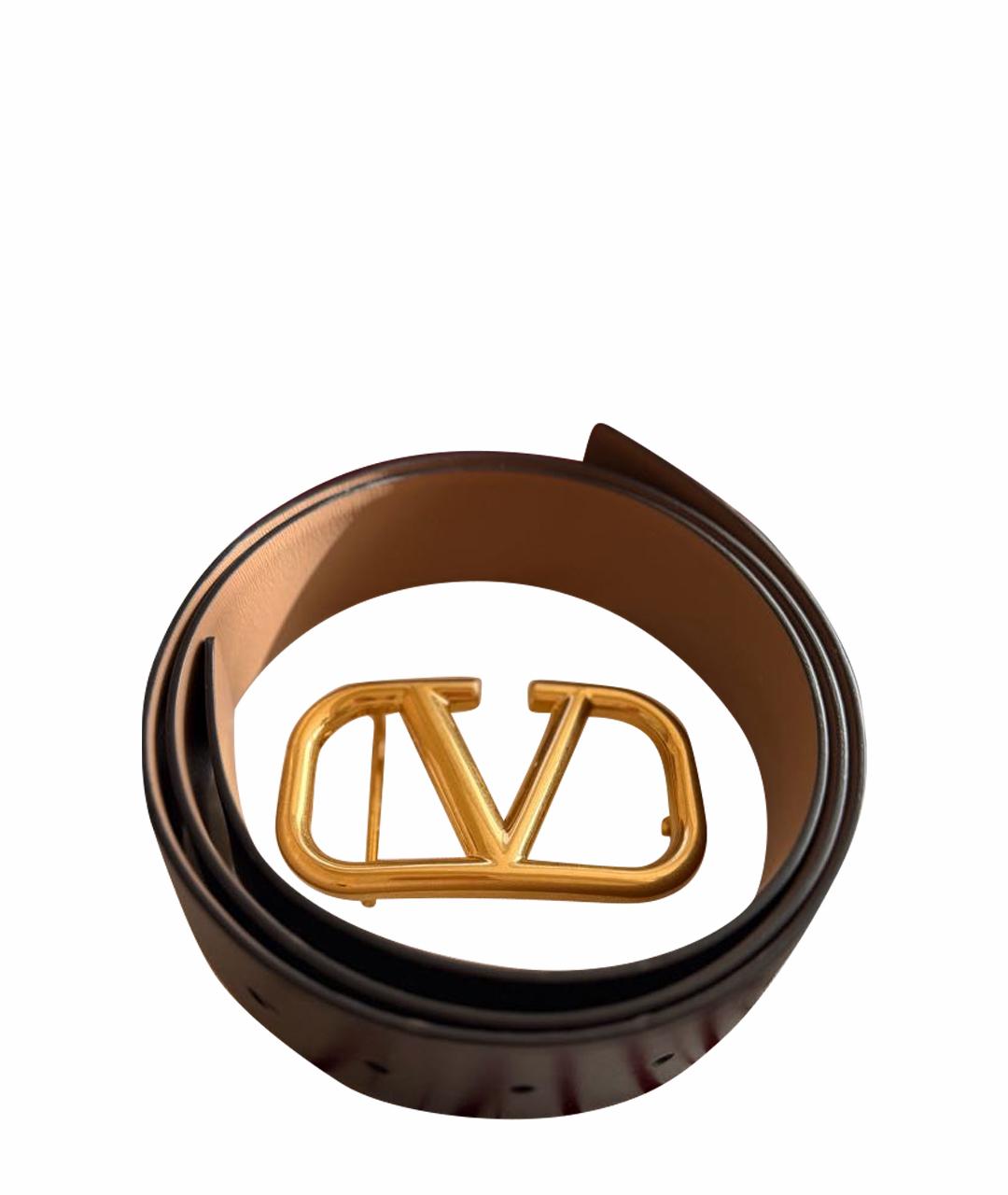 VALENTINO Черный кожаный ремень, фото 1