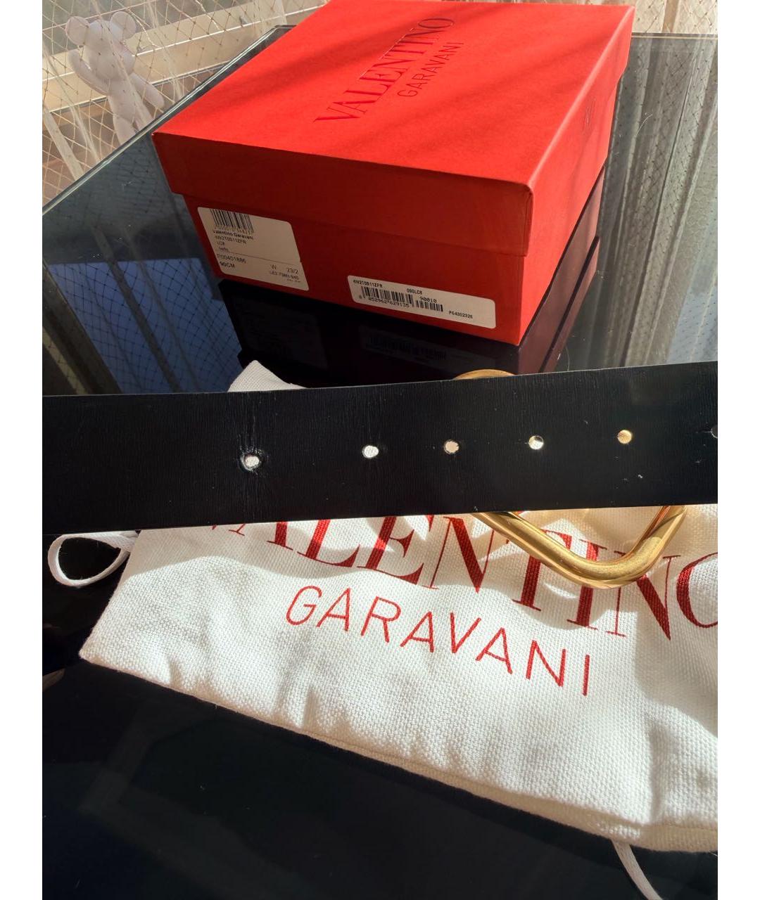 VALENTINO Черный кожаный ремень, фото 6