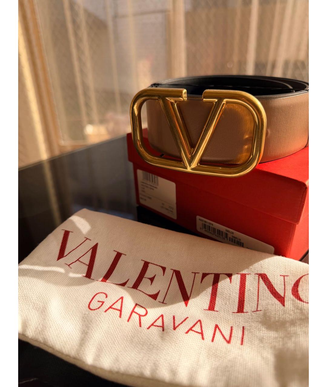 VALENTINO Черный кожаный ремень, фото 3