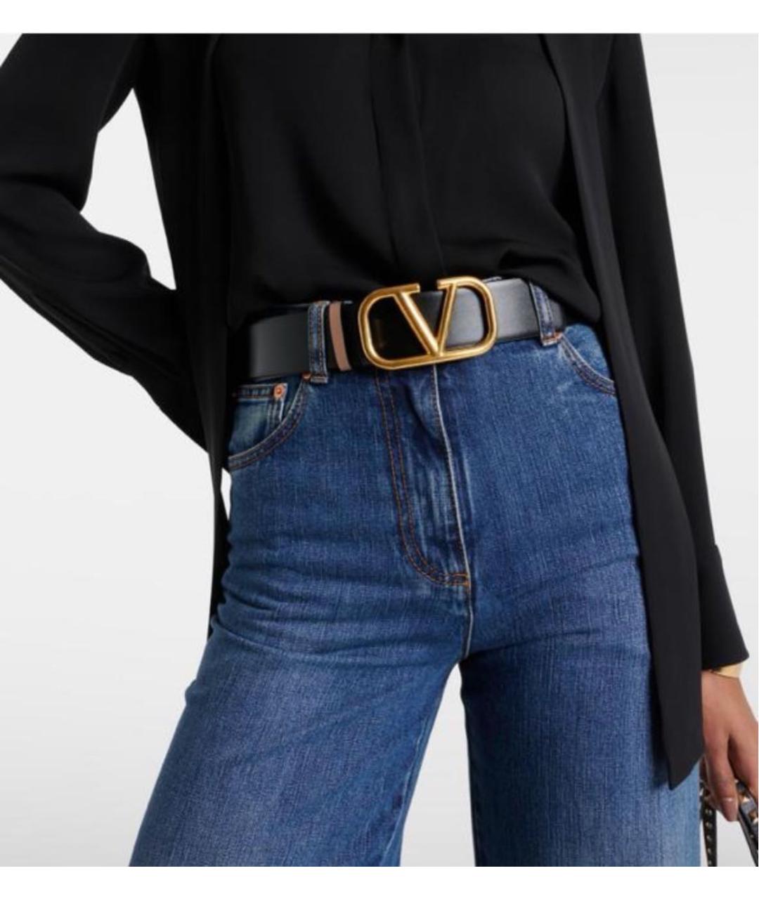 VALENTINO Черный кожаный ремень, фото 8