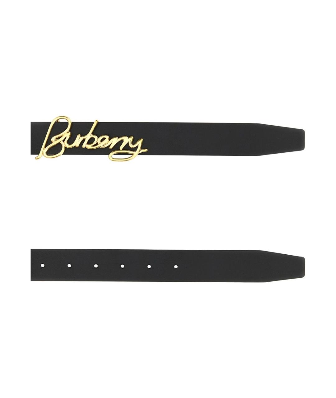 BURBERRY Черный кожаный ремень, фото 2