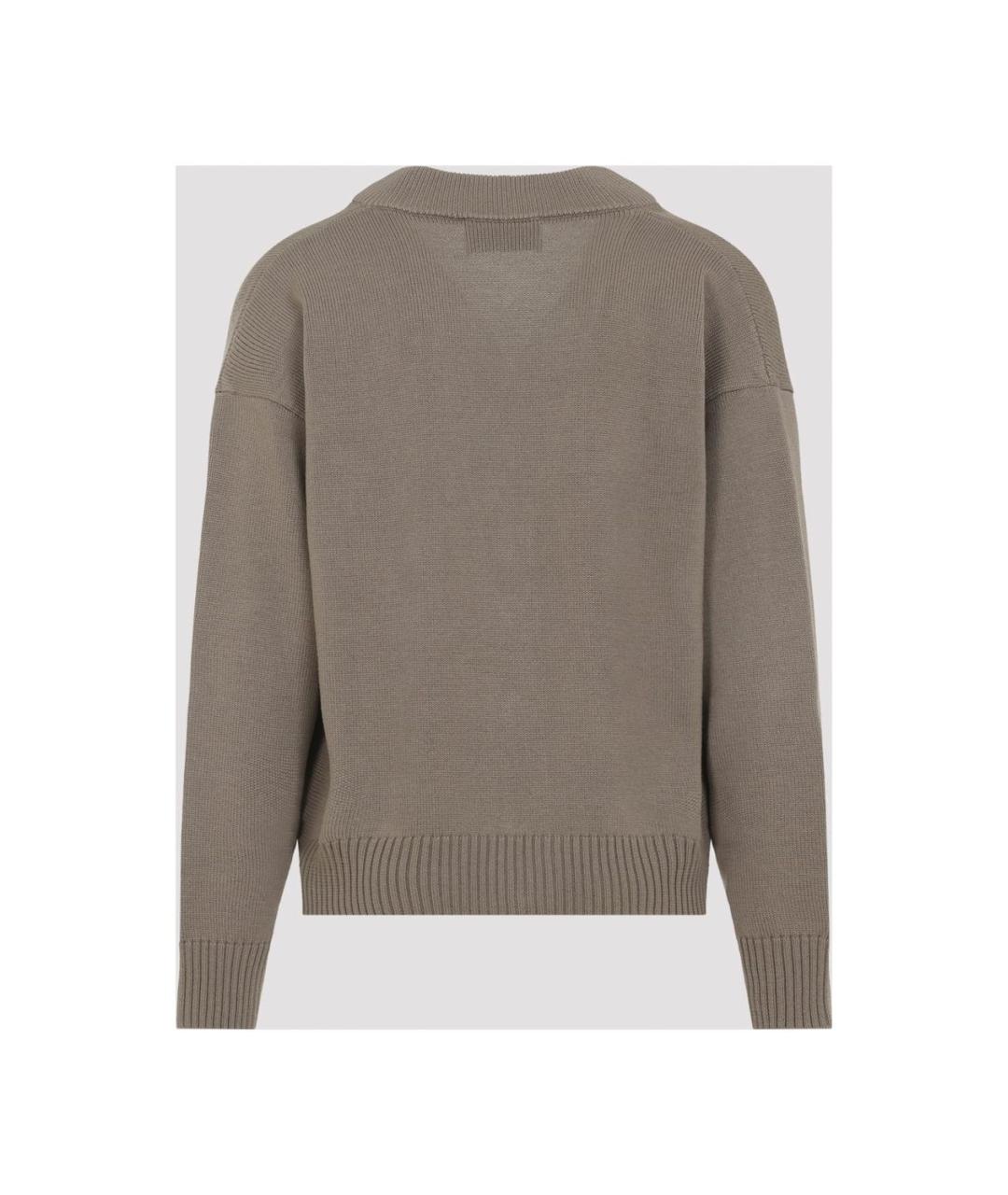 Ami Paris Бежевый шерстяной кардиган, фото 2