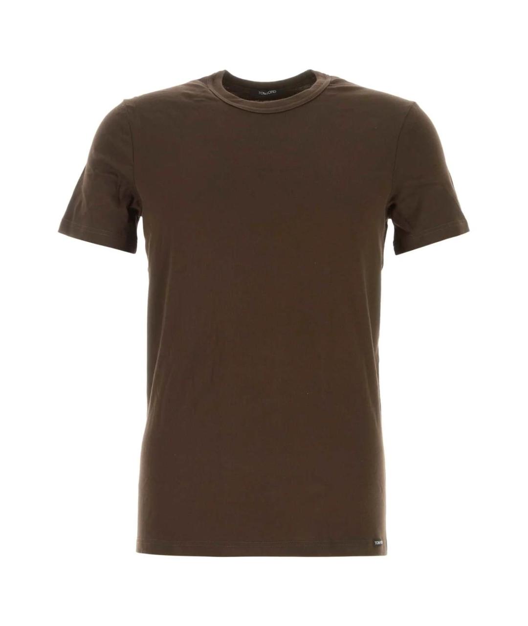 TOM FORD Коричневая хлопковая футболка, фото 1