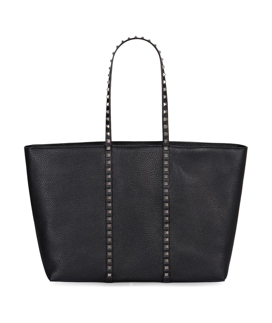 VALENTINO Черная кожаная сумка тоут, фото 1