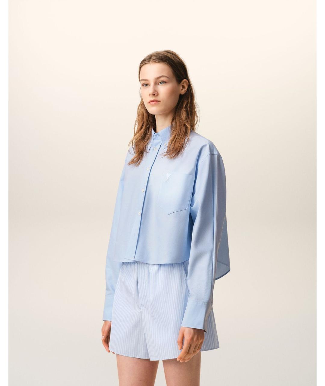 Ami Paris Синяя хлопковая рубашка, фото 5