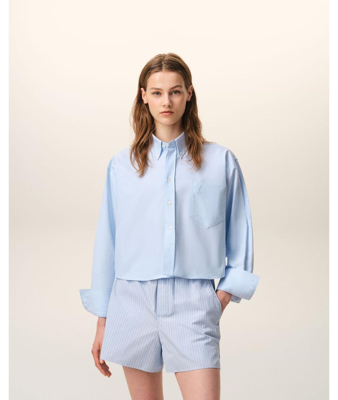 Ami Paris Синяя хлопковая рубашка, фото 2