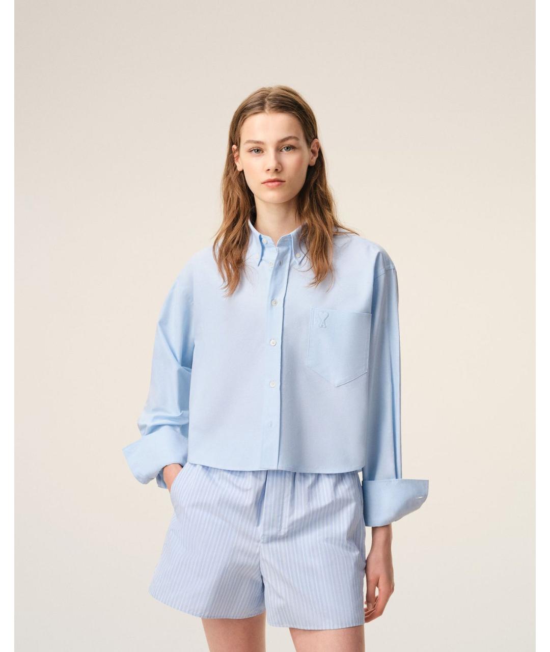 Ami Paris Синяя хлопковая рубашка, фото 3