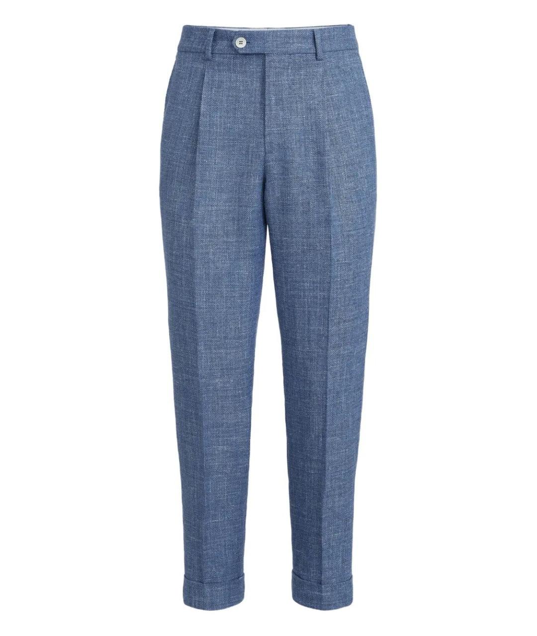 BRUNELLO CUCINELLI Голубые повседневные брюки, фото 1