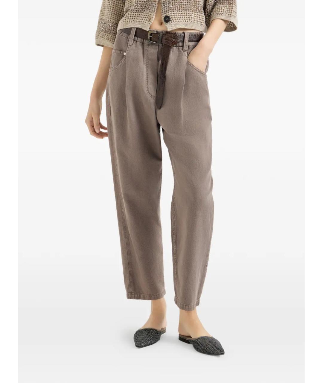 BRUNELLO CUCINELLI Мульти хлопковые прямые брюки, фото 4