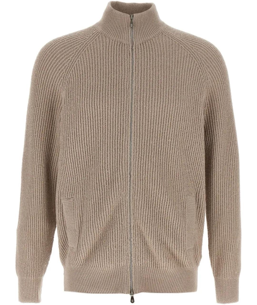 BRUNELLO CUCINELLI Бежевый хлопковый кардиган, фото 1