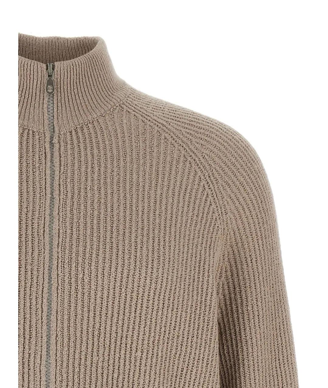 BRUNELLO CUCINELLI Бежевый хлопковый кардиган, фото 3