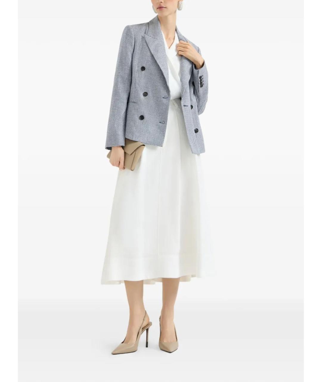 BRUNELLO CUCINELLI Синий льняной жакет/пиджак, фото 2