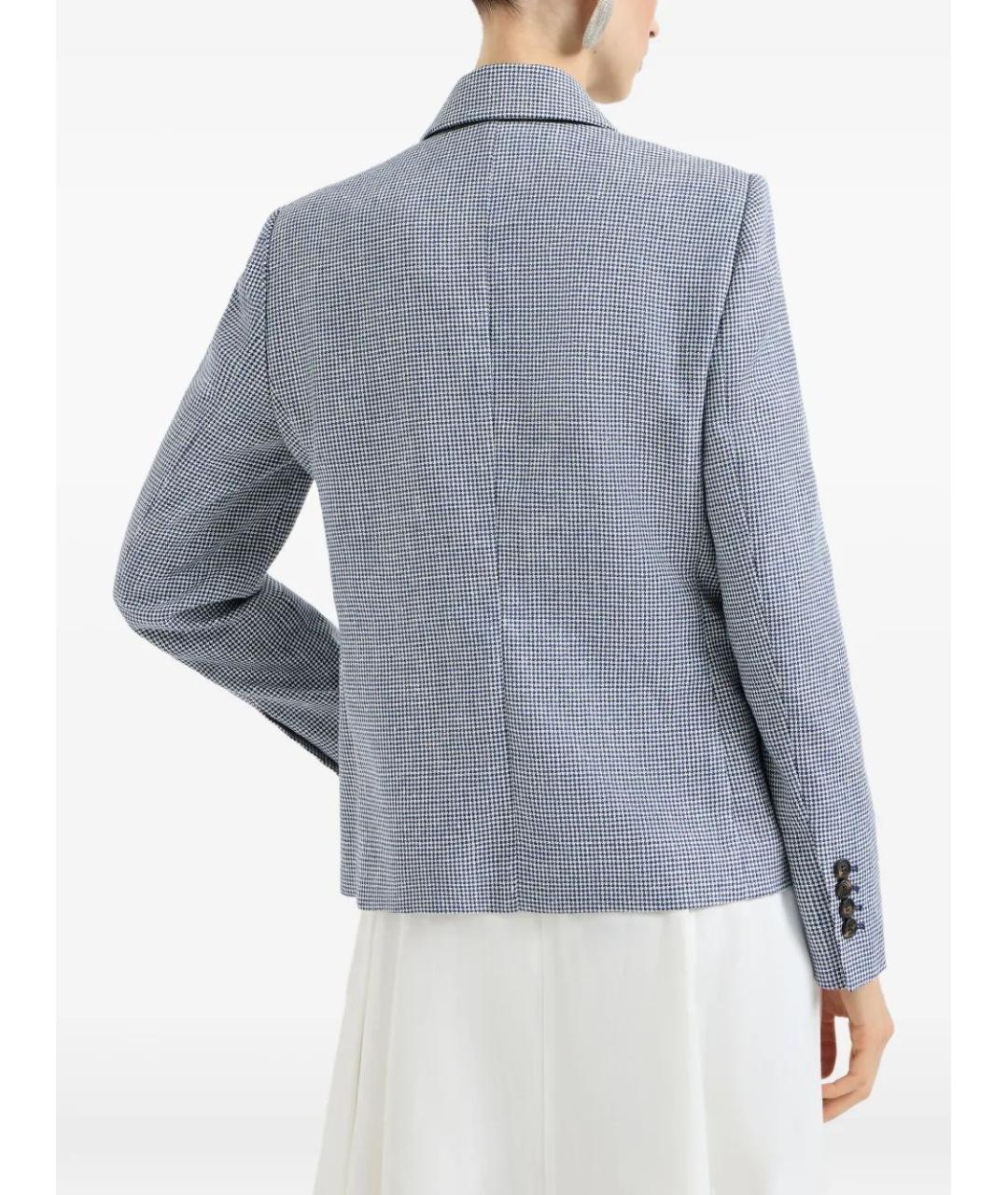 BRUNELLO CUCINELLI Синий льняной жакет/пиджак, фото 4