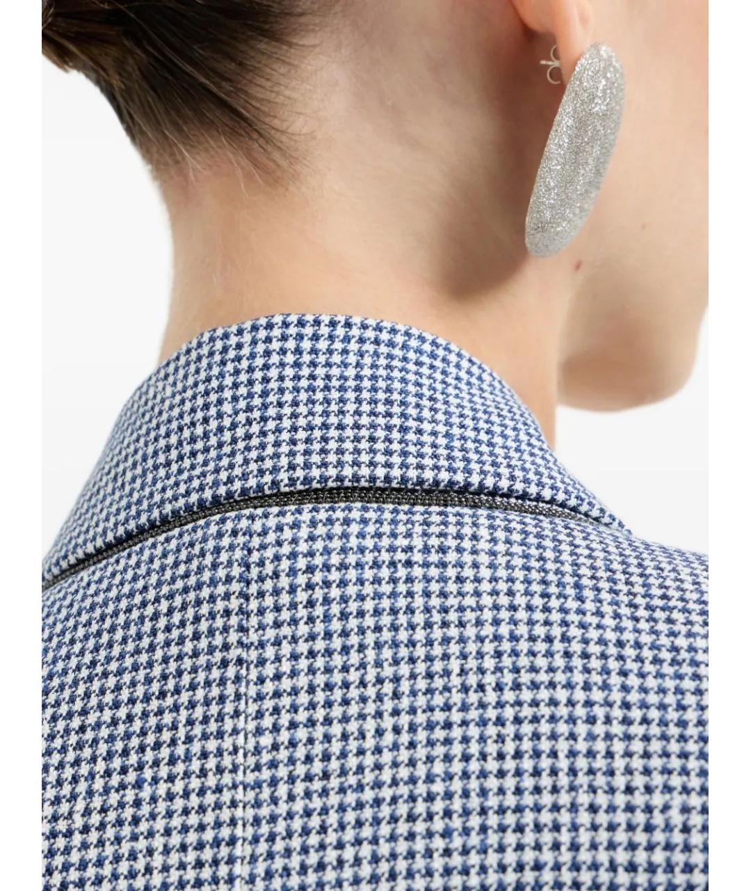 BRUNELLO CUCINELLI Синий льняной жакет/пиджак, фото 5