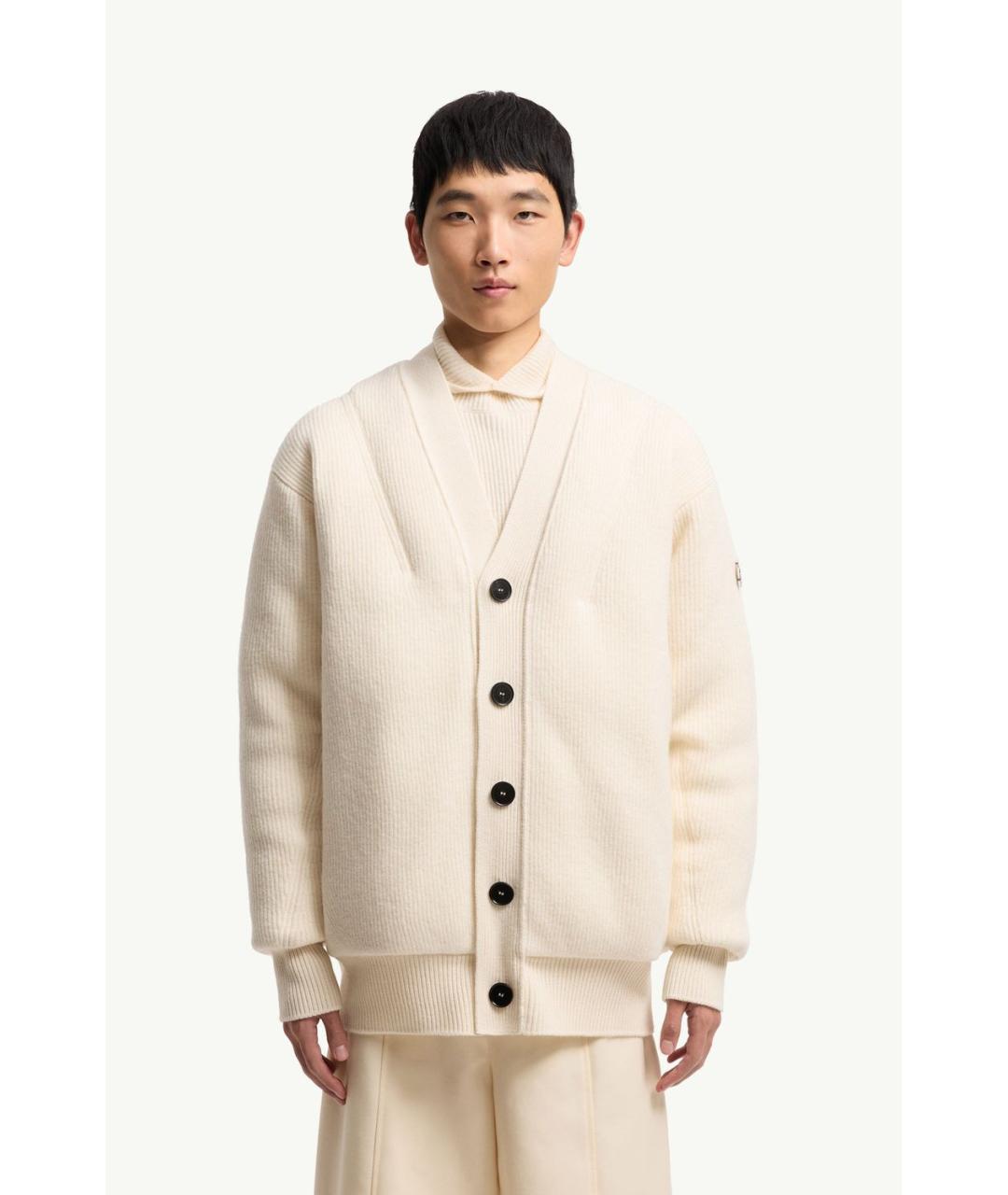 MONCLER Бежевый шерстяной кардиган, фото 2