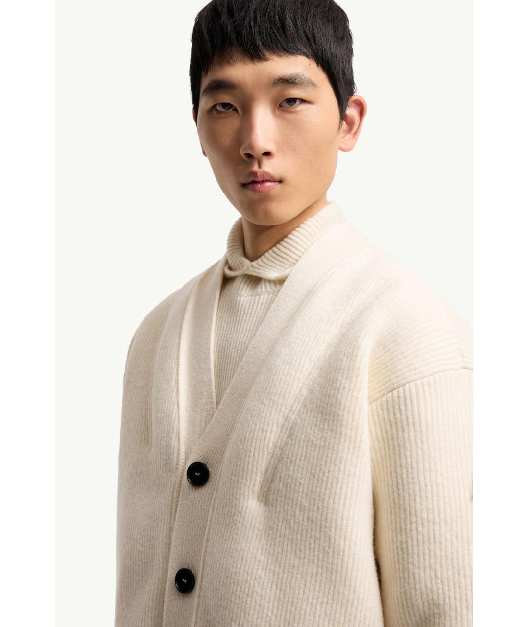 MONCLER Бежевый шерстяной кардиган, фото 4