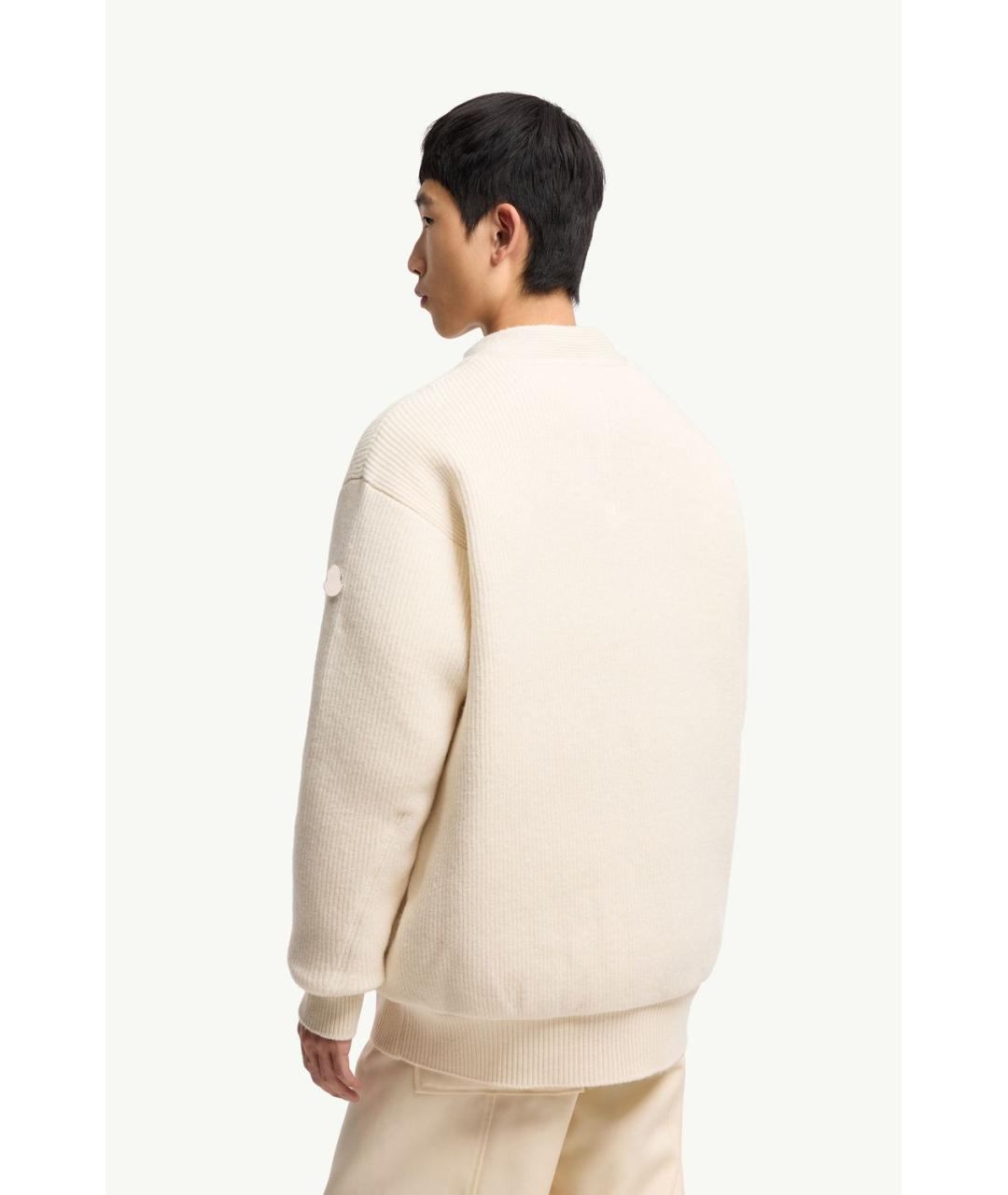 MONCLER Бежевый шерстяной кардиган, фото 3