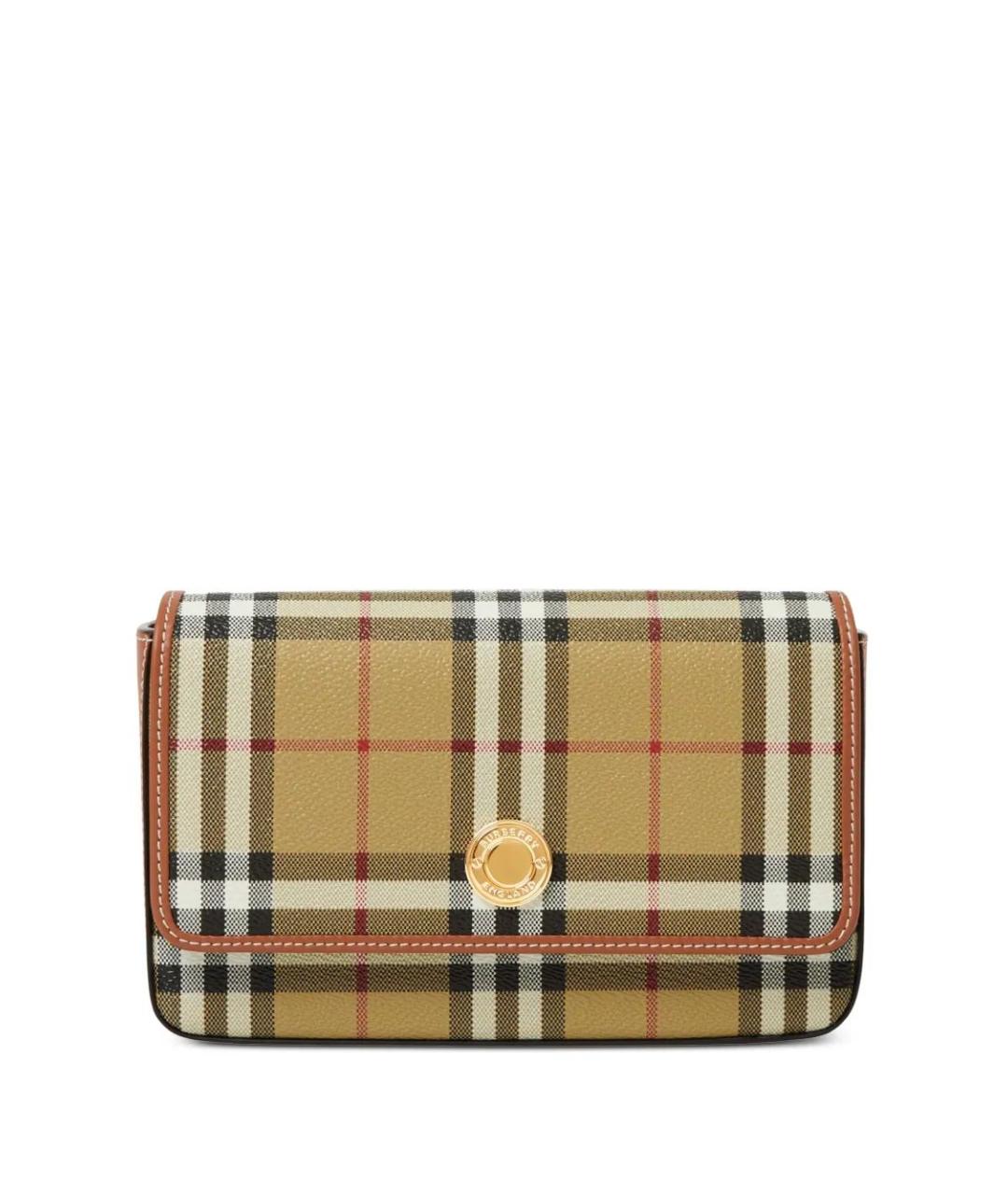 BURBERRY Бежевая сумка через плечо из искусственной кожи, фото 1