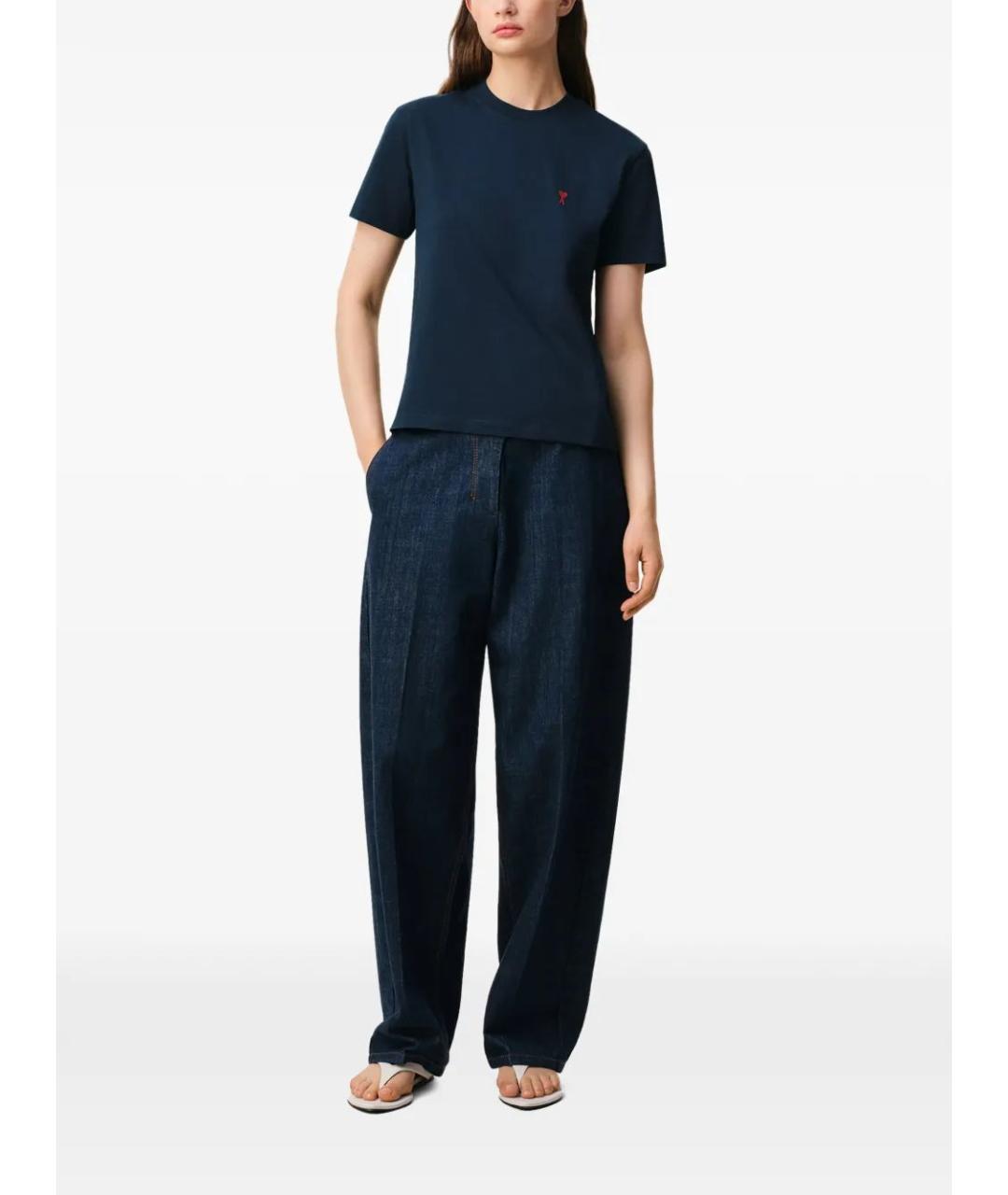 Ami Paris Синяя хлопковая футболка, фото 2