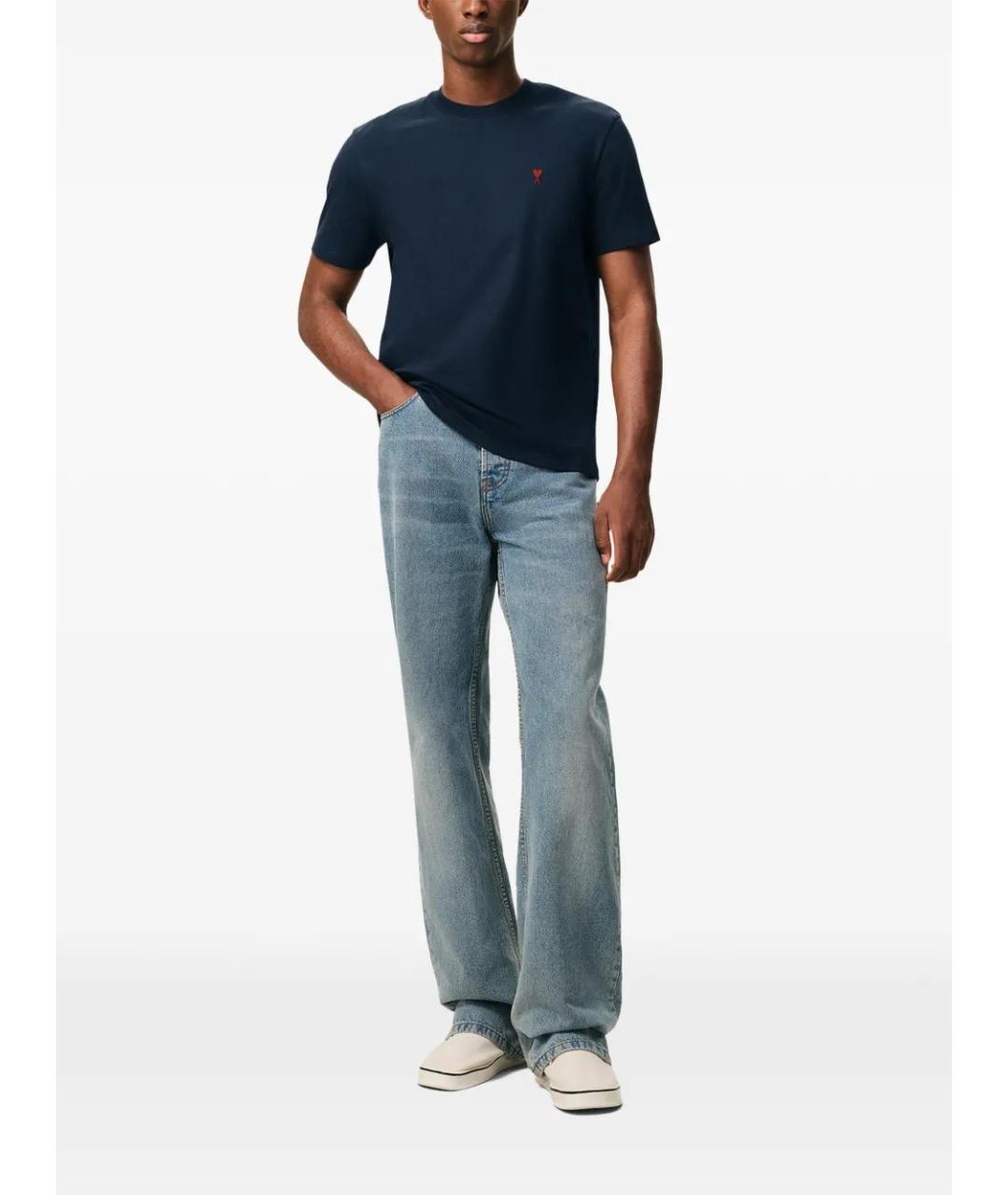 Ami Paris Синяя хлопковая футболка, фото 3