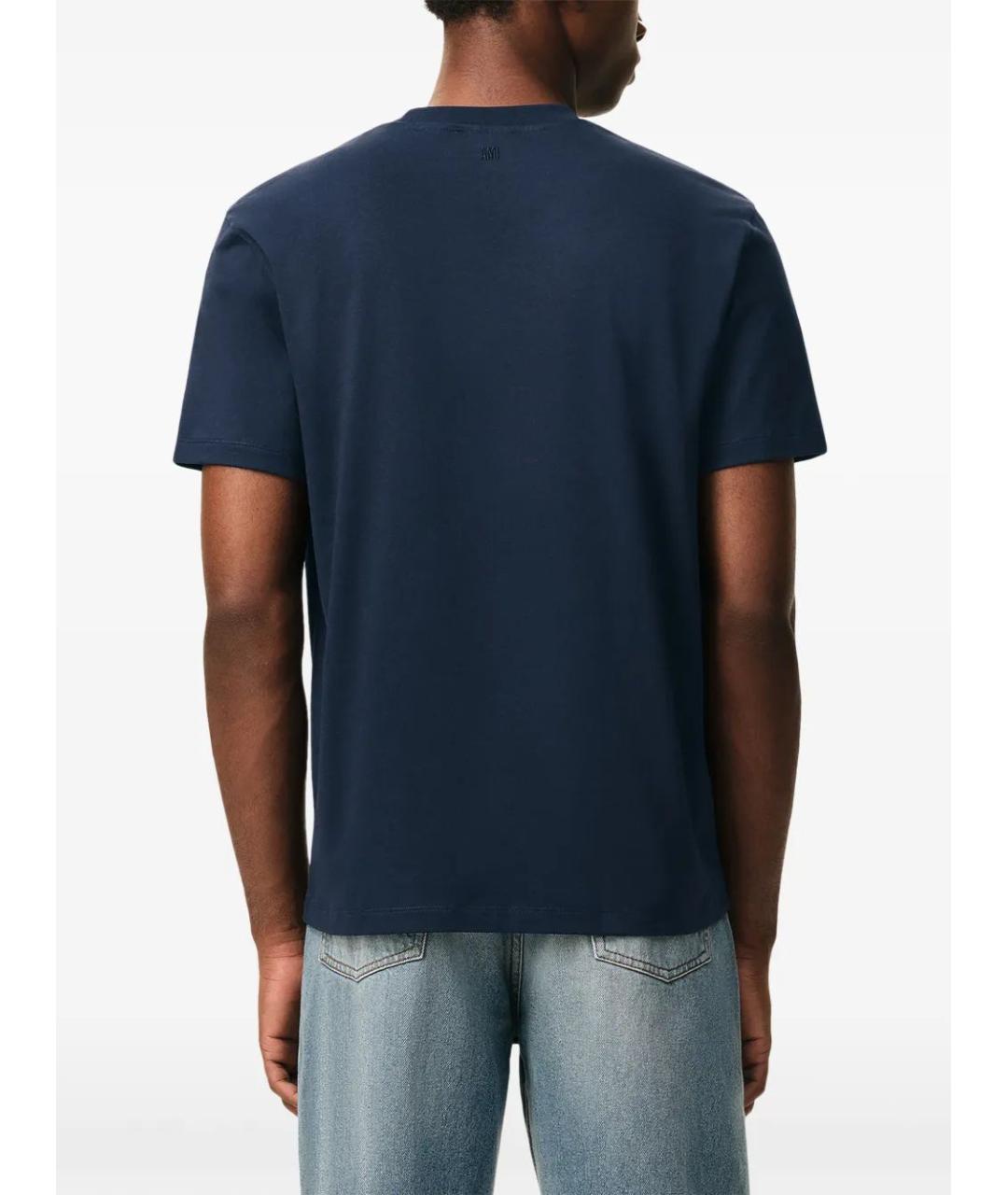Ami Paris Синяя хлопковая футболка, фото 4