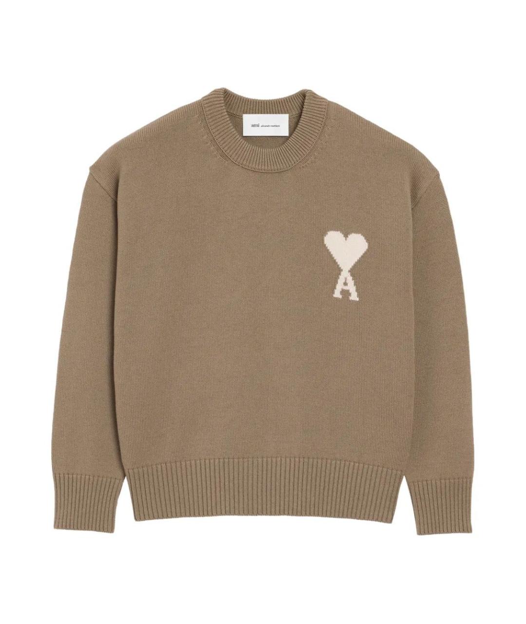 Ami Paris Бежевый шерстяной джемпер / свитер, фото 1
