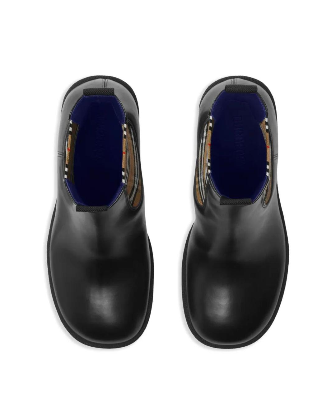 BURBERRY Черные кожаные ботинки, фото 5