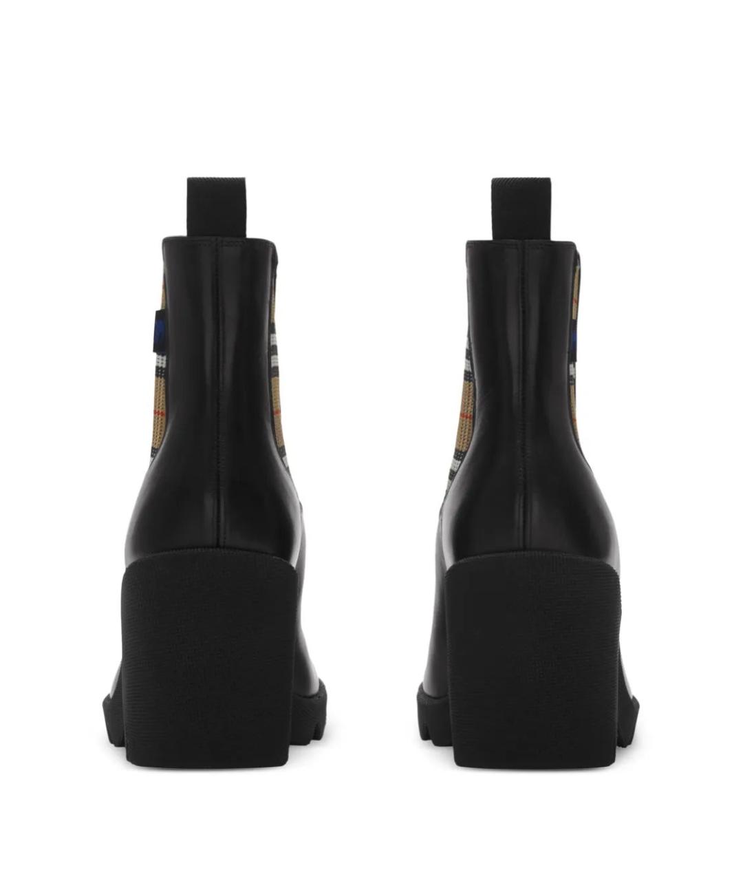 BURBERRY Черные кожаные ботинки, фото 4