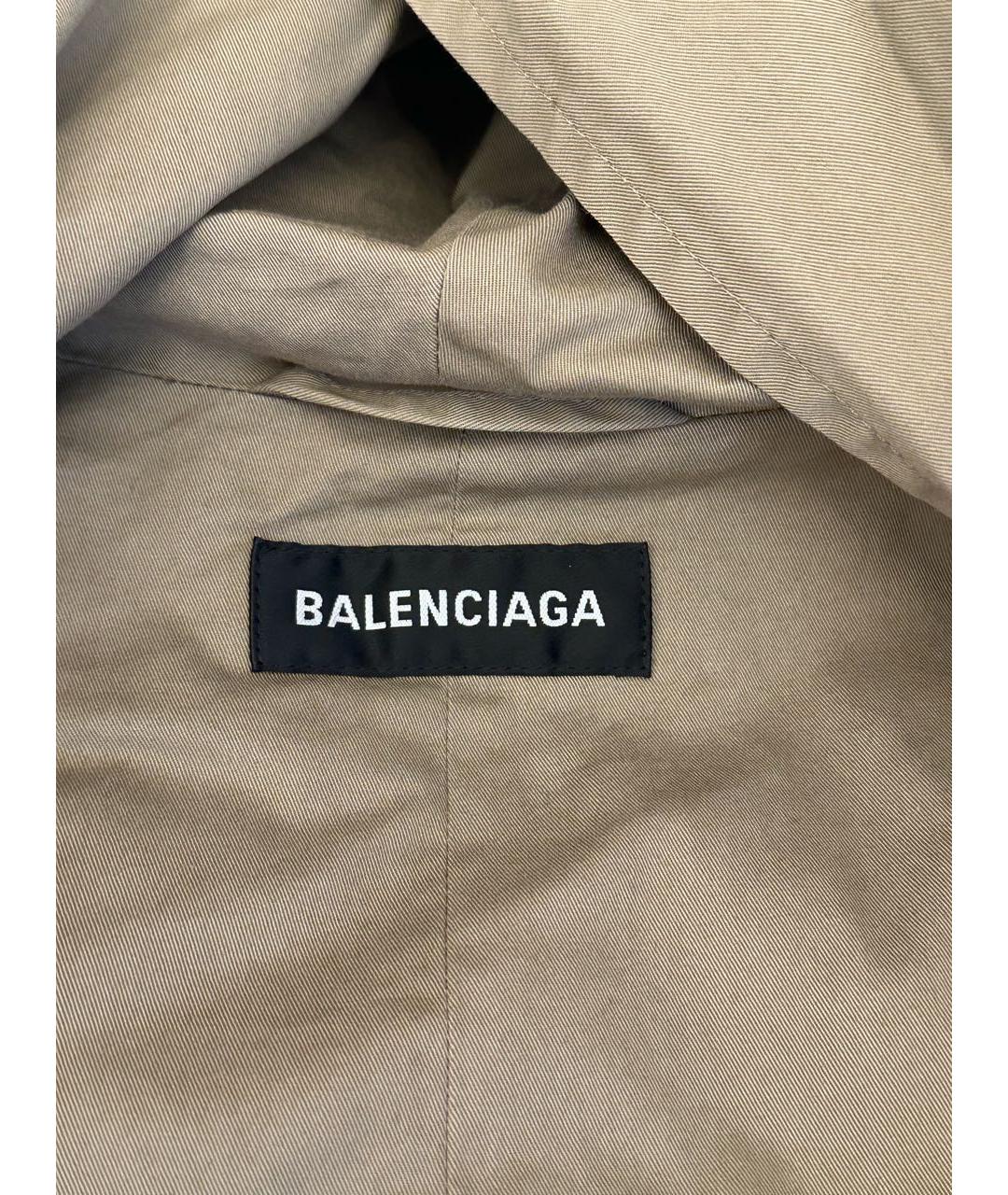 BALENCIAGA Бежевый хлопковый тренч/плащ, фото 5